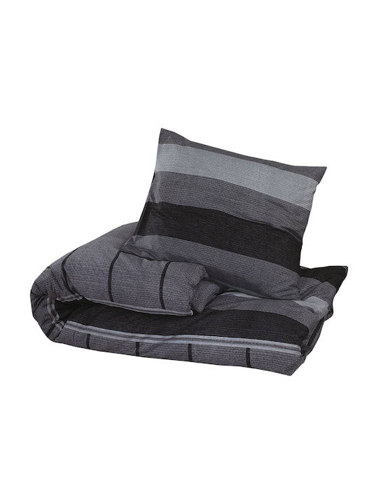 vidaXL Комплект Плик за Завивка Памучен Кинг Сайз с 2 Калъфки 260x240 Dark Grey