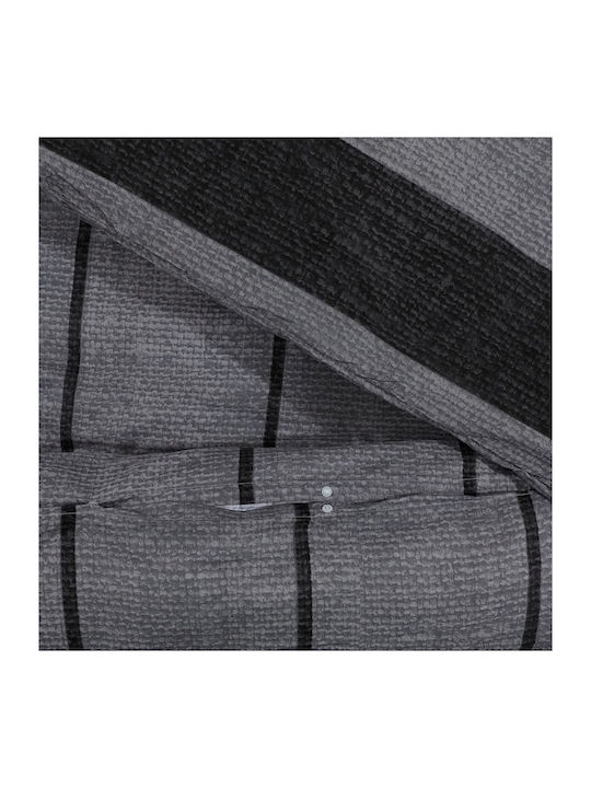vidaXL Комплект Плик за Завивка Памучен Кинг Сайз с 2 Калъфки 260x240 Dark Grey