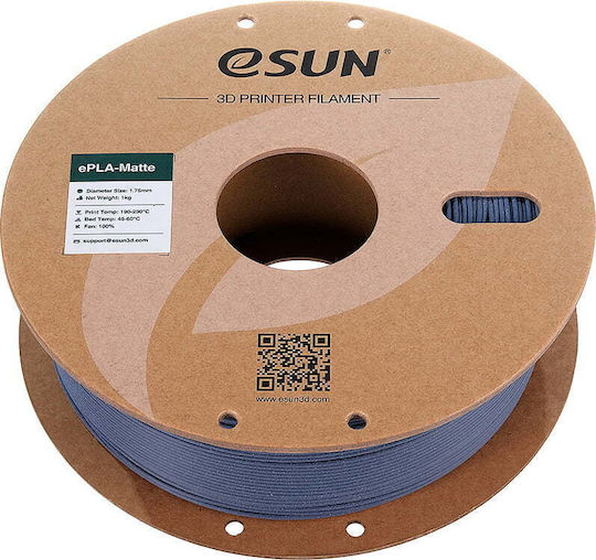 Esun Epla Matte PLA 3D Printer Filament 1.75mm Dark Grey 1kg ePLA-Matte-P175DH1 1τμχ (Spool)