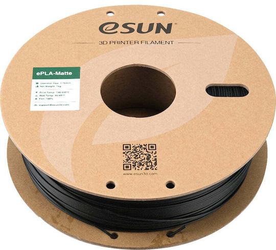 Esun Epla Matte PLA Filament Pentru Imprimante 3D 1.75mm Negru Intens 1kg 1 Bucată (Bobină)