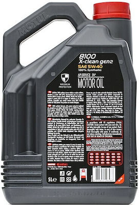 Motul 8100 X-clean gen2 Synthetic Car Lubricant 5W-40 5lt