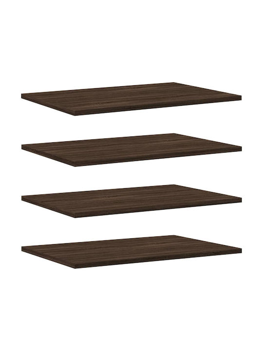 Shelves Wall Brown Oak 4pcs 60x40x1.5cm