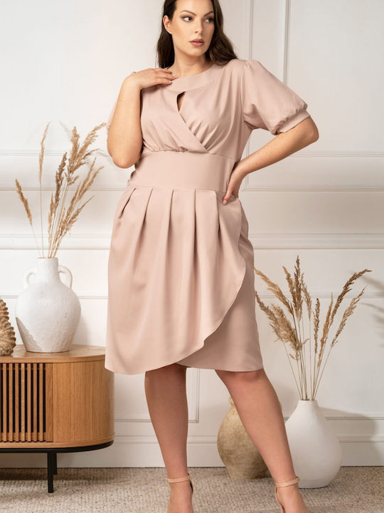 Karko Midi Abendkleid Beige