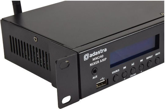 Adastra MM240 Integrated PA Amplifier 24 Channels 120W/4Ω 120W/100V Equipped with USB/FM/Bluetooth