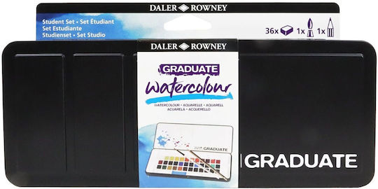 Daler Rowney Σετ Νερομπογιές Πολύχρωμες με Πινέλο 36τμχ