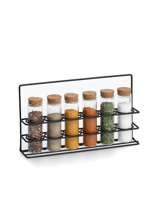 Glass Tabletop Spice Jar Transparent 6pcs