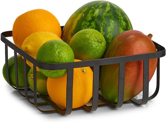 Zeller Fruit Bowl Metallic Black 22x22x9cm