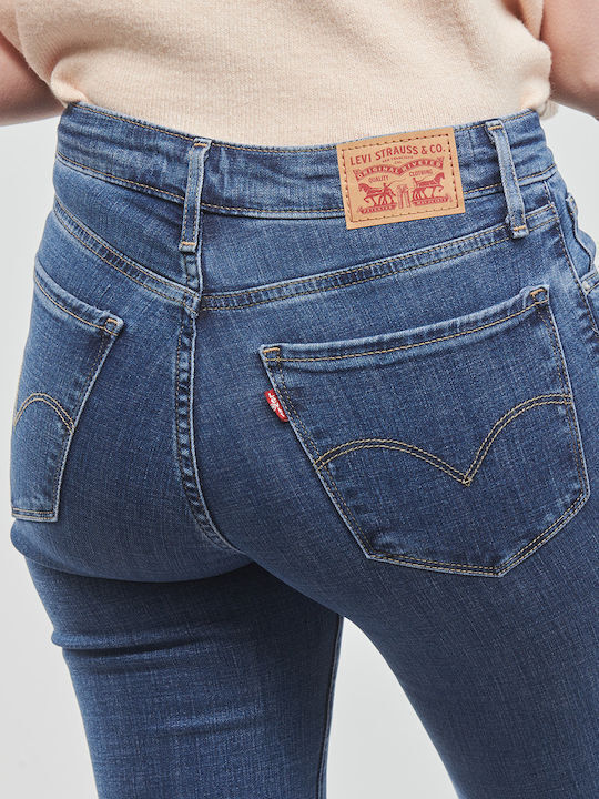 Levi's Γυναικείο Ψηλόμεσο Υφασμάτινο Παντελόνι Καμπάνα σε Bootcut Εφαρμογή Μπλε