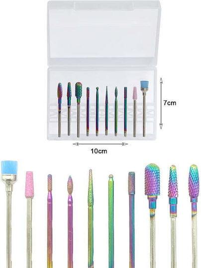 10pcs Storage Box Set Nail Drill Bit