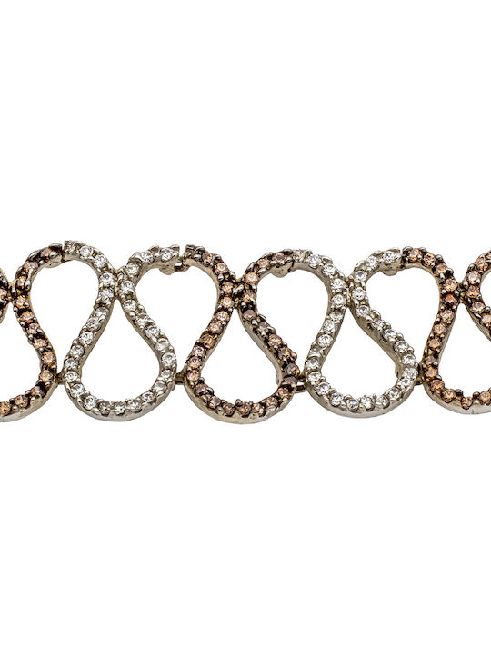 Savvas Design Bracelet made of White gold 14K with Zircon