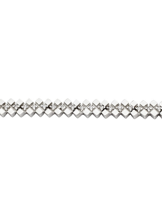 Savvas Design Bracelet made of White gold 14K with Zircon