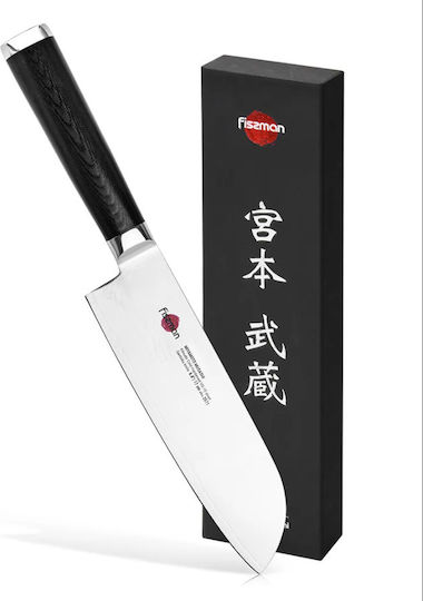 Fissman Kensei Musashi Santoku Knife from Damascus Steel 17cm