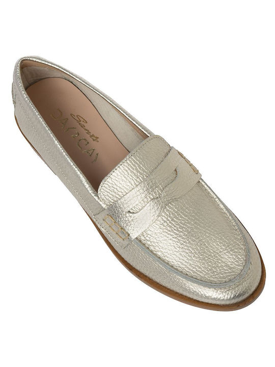Sante Leather Women's Moccasins in Gold Color
