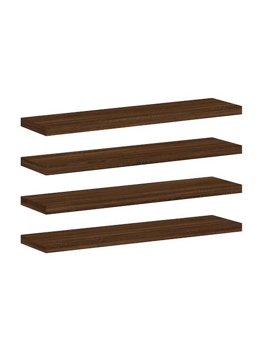 Shelves Wall Brown Oak 4pcs 40x10x1.5cm