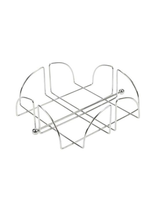 Excellent Houseware Χαρτοπετσετοθήκη Μεταλλική Ασημί 19x19x6cm