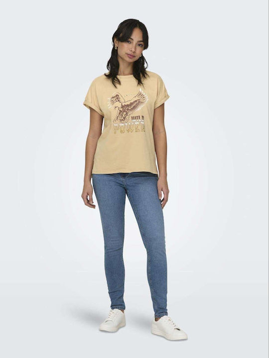 Only Damen T-shirt Beige