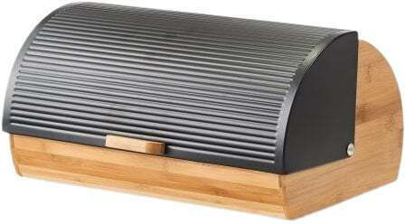 Zeller Ψωμιέρα με Καπάκι από Bamboo σε Μαύρο Χρώμα 39x27x19cm