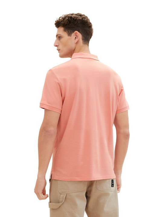 Tom Tailor Bluza pentru bărbați cu mâneci scurte Polo Coral