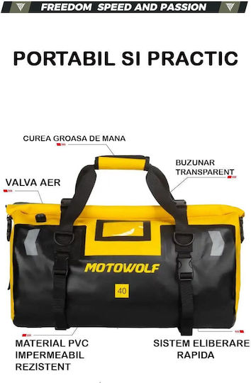 Motowolf Trockentaschen Umhängetasche / Handtasche 40lt Schwarze