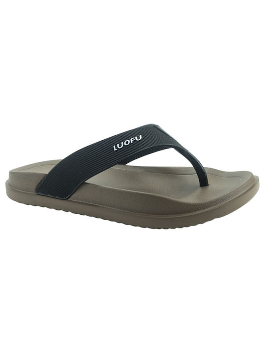 Luofu Men's Flip Flops Brown