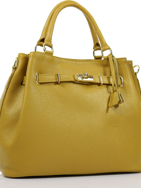 Passaggio Leather Leather Women's Bag Tote Handheld Yellow