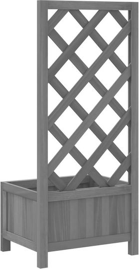 vidaXL Solid Wood Pot Wooden Grey 30cm.