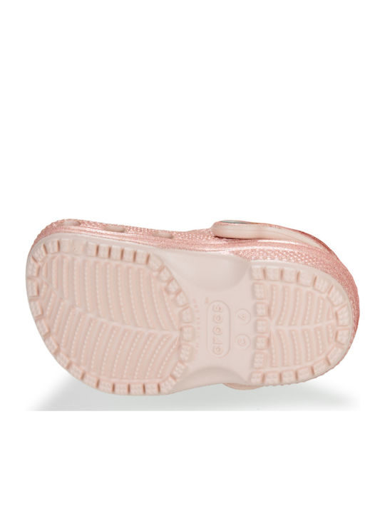 Classic Glitter Clog T Παιδικά Ανατομικά Σαμπό Θαλάσσης Ροζ