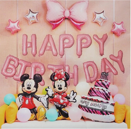 Σετ arcada baloane Happy Bitrthday Minnie si Mickey
