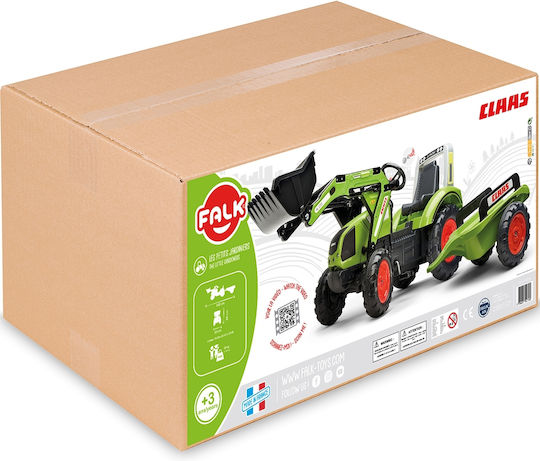 Kids Foot-to-Floor Bulldozer with Trailer & Pedal Claas Arion 430 Green