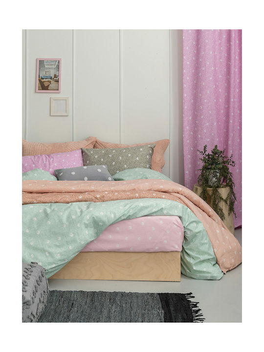 Palamaiki Kinder Vorhang Leuchtend Luminous Fleck mit Borte Rosa 170x260cm