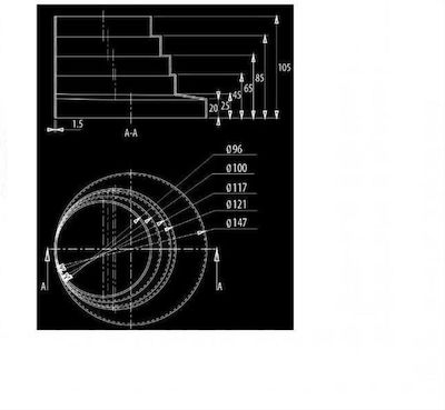 DOSPEL D/REW hood and ventilation constriction from ∅95mm to ∅100/117/121/147mm