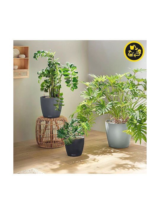 Lechuza Classico Eco Αυτοποτιζόμενη Γλάστρα Πλαστική Grey 42x42x39.5εκ.