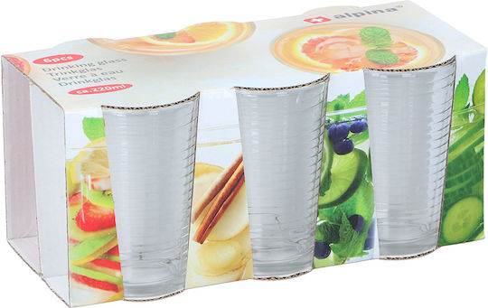 Alpina Appliances Set Gläser Wasser aus Glas 220ml 6Stück
