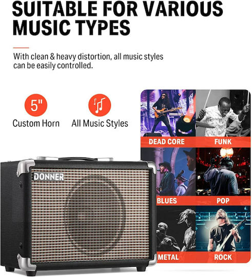 Donner M-10 Chitară electrică 10W Negru