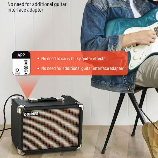 Donner M-10 Chitară electrică 10W Negru
