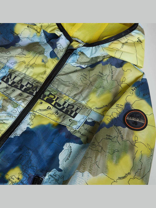 Aontario Camo Kids Casual Jacket with Hood Yellow