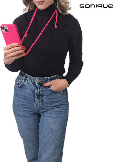 Sonique Umschlag Rückseite Silikon 0.5mm mit Band Fuchsie (Xiaomi Redmi Note 13 Pro 5G / Poco X6 5G)