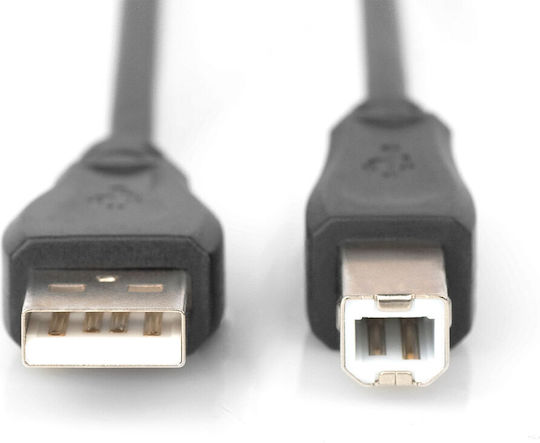 Digitus USB 2.0 Кабел USB-A мъжки - USB-B мъжки Черен 0.5м AK-300105-005-S