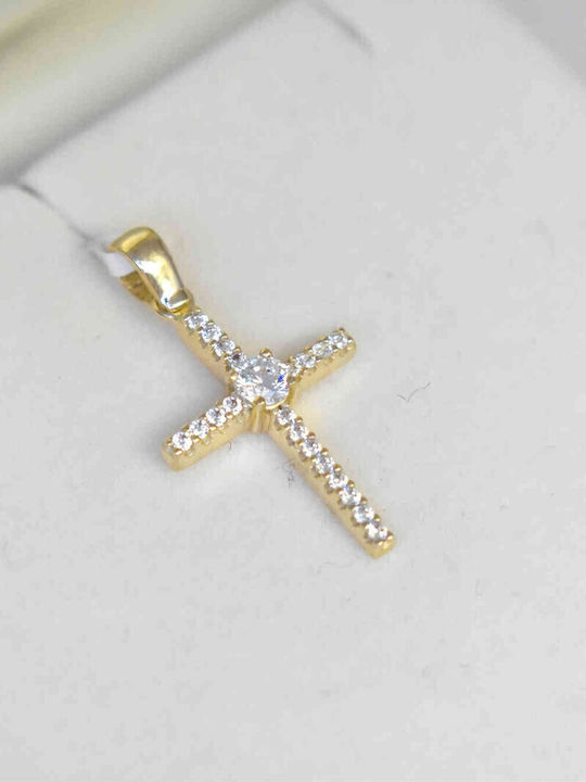 Damen Gold Kreuz 14K mit Kette