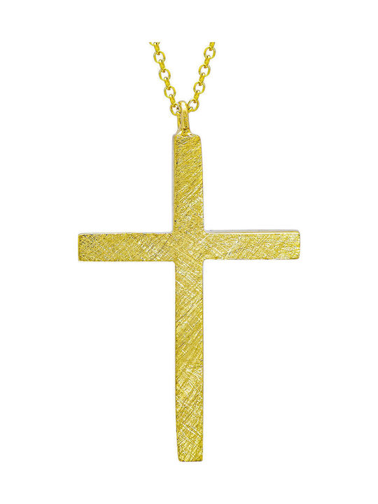 Kiriakos Gofas Women's Gold Cross 18K Double Sided with Chain