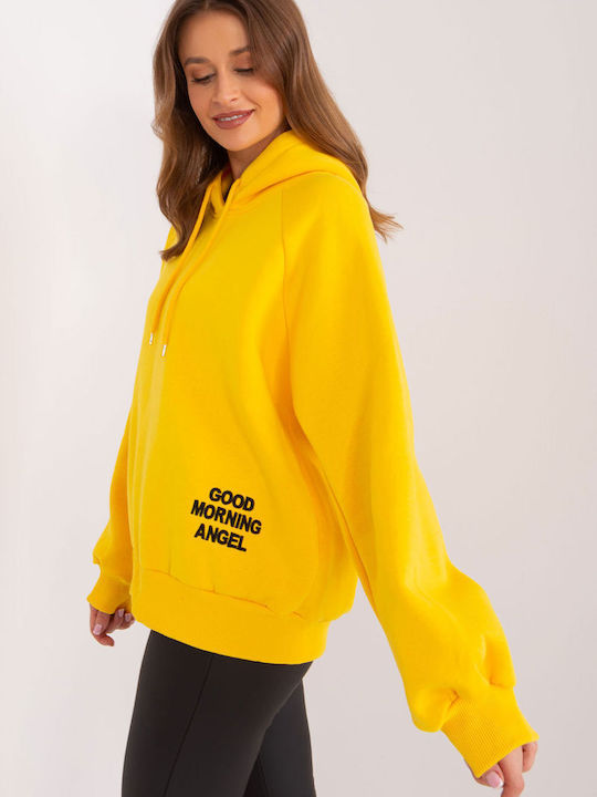 Ex Moda Women's Long Hooded Sweatshirt Yellow