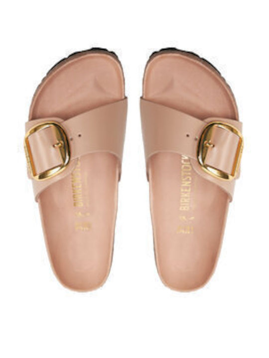 Madrid Leather Women's Flat Sandals Anatomic in Beige Color Narrow Fit