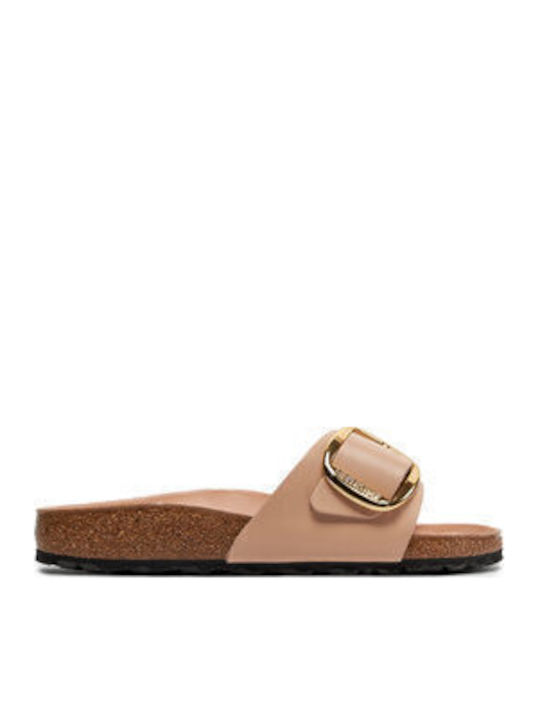 Madrid Leather Women's Flat Sandals Anatomic in Beige Color Narrow Fit