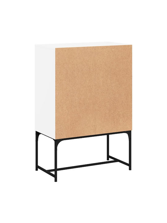 Floor-standing Living Room Display Cabinet made of Particleboard with Glass White 69x37x100cm