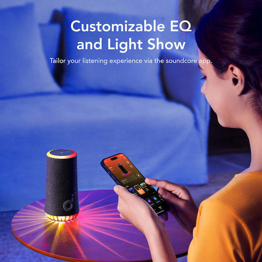 Anker SoundCore Glow Waterproof Bluetooth Speaker 30W with Battery Life up to 18 hours Black