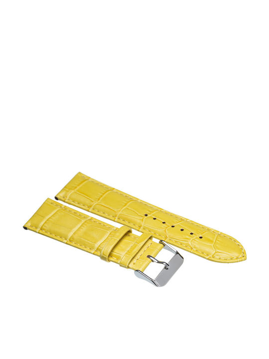 Tzevelion Κροκό Δερμάτινο Λουράκι Κίτρινο 22mm Tzevelion Κροκό Δερμάτινο Λουράκι Κίτρινο 22mm