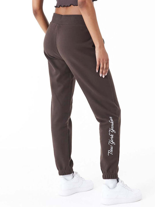 New Era Pantaloni de trening pentru femei cu cauciuc Maro