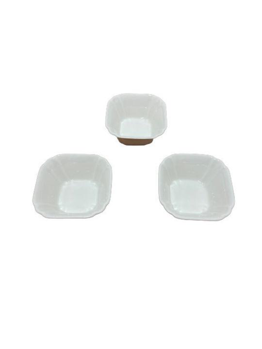 Excellent Houseware Porcelain Salad Bowl White 9.5x9.5x4.5cm 3pcs