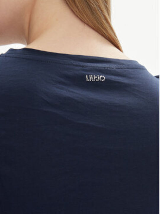 Liu Jo Damen Sommer Bluse Ärmellos Marineblau