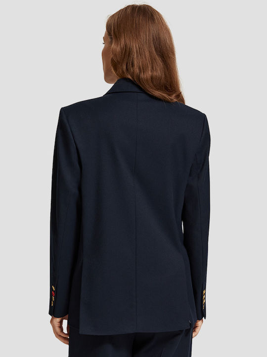 Scotch & Soda Blazer pentru femei Sacou Albastru